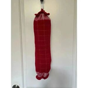 Handmade Plastic Bag Holder- Red Squares